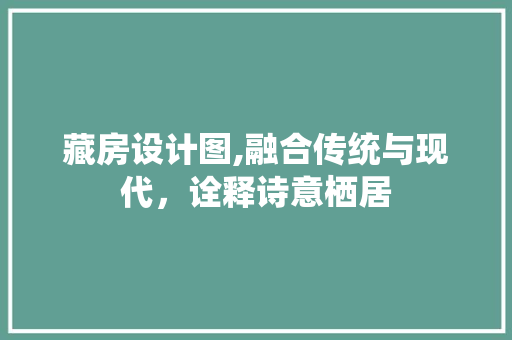 藏房设计图,融合传统与现代，诠释诗意栖居
