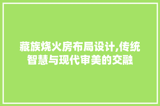藏族烧火房布局设计,传统智慧与现代审美的交融