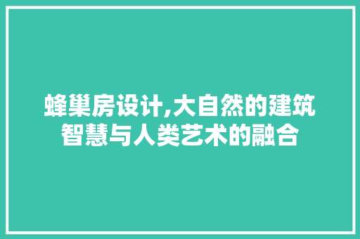蜂巢房设计,大自然的建筑智慧与人类艺术的融合