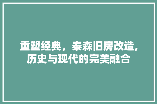 重塑经典，泰森旧房改造,历史与现代的完美融合