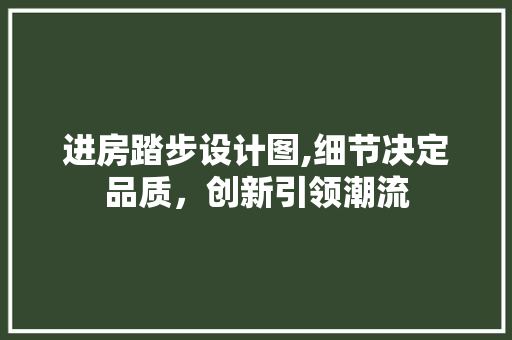 进房踏步设计图,细节决定品质，创新引领潮流
