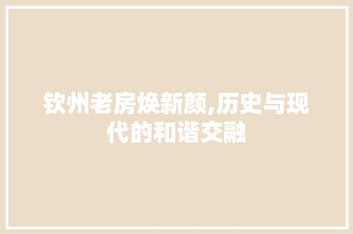 钦州老房焕新颜,历史与现代的和谐交融