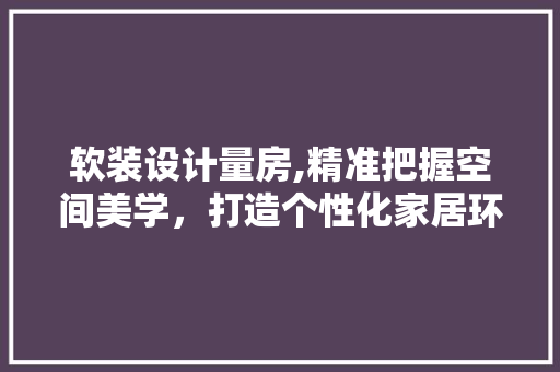 软装设计量房,精准把握空间美学，打造个性化家居环境