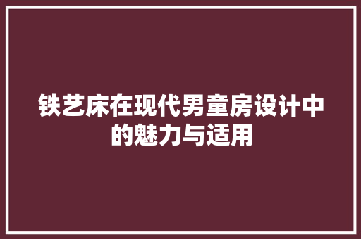 铁艺床在现代男童房设计中的魅力与适用