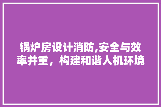 锅炉房设计消防,安全与效率并重，构建和谐人机环境