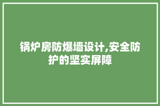 锅炉房防爆墙设计,安全防护的坚实屏障