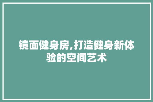 镜面健身房,打造健身新体验的空间艺术