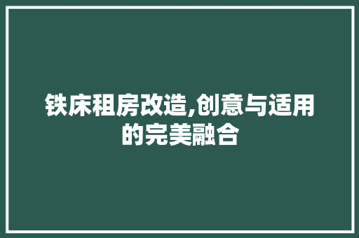 铁床租房改造,创意与适用的完美融合