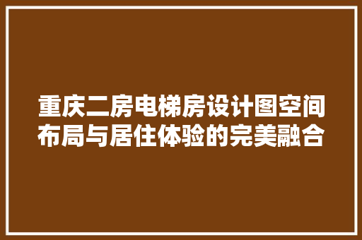重庆二房电梯房设计图空间布局与居住体验的完美融合