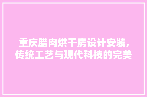 重庆腊肉烘干房设计安装,传统工艺与现代科技的完美融合