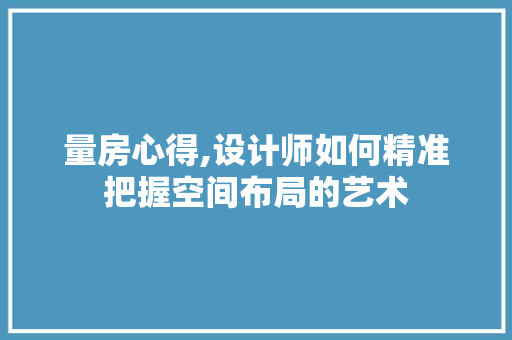 量房心得,设计师如何精准把握空间布局的艺术