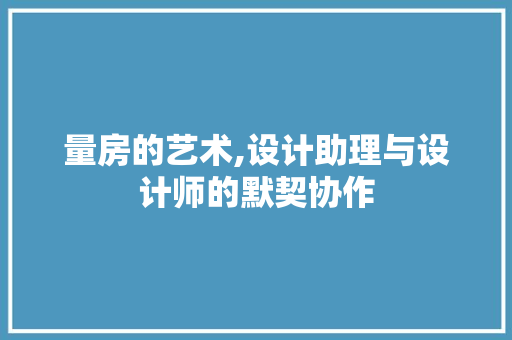 量房的艺术,设计助理与设计师的默契协作