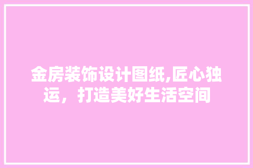 金房装饰设计图纸,匠心独运，打造美好生活空间
