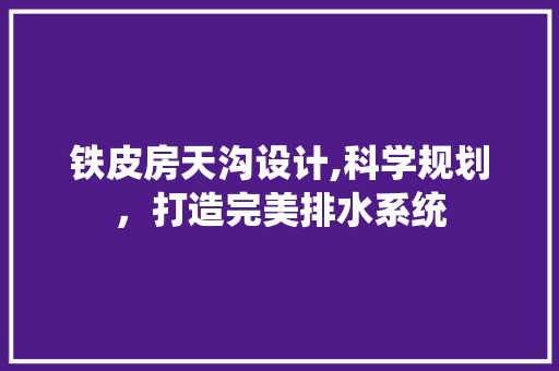 铁皮房天沟设计,科学规划，打造完美排水系统