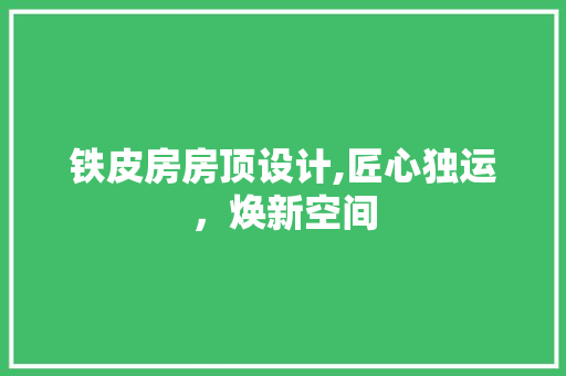 铁皮房房顶设计,匠心独运，焕新空间