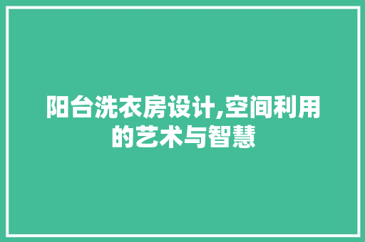 阳台洗衣房设计,空间利用的艺术与智慧
