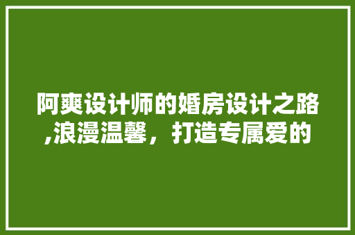阿爽设计师的婚房设计之路,浪漫温馨，打造专属爱的家园
