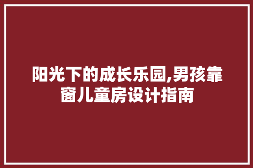 阳光下的成长乐园,男孩靠窗儿童房设计指南