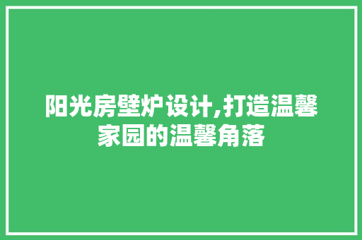 阳光房壁炉设计,打造温馨家园的温馨角落