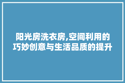 阳光房洗衣房,空间利用的巧妙创意与生活品质的提升