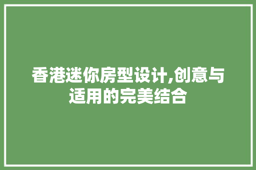 香港迷你房型设计,创意与适用的完美结合