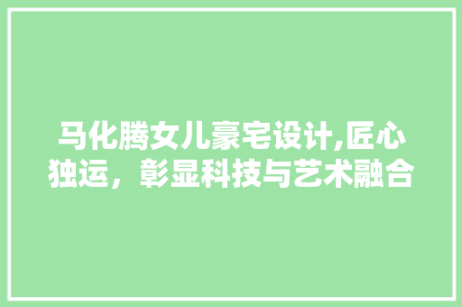 马化腾女儿豪宅设计,匠心独运，彰显科技与艺术融合之美