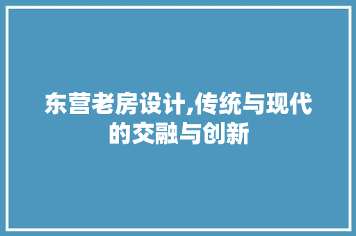 东营老房设计,传统与现代的交融与创新