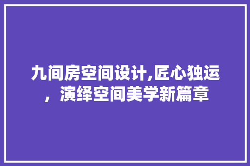 九间房空间设计,匠心独运，演绎空间美学新篇章