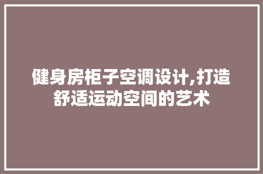 健身房柜子空调设计,打造舒适运动空间的艺术