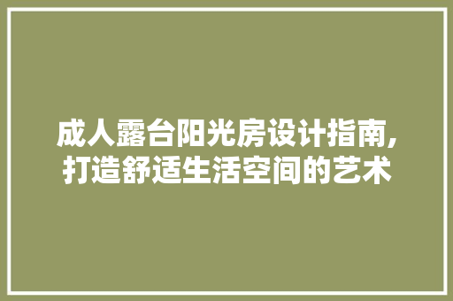 成人露台阳光房设计指南,打造舒适生活空间的艺术