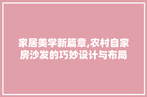 家居美学新篇章,农村自家房沙发的巧妙设计与布局