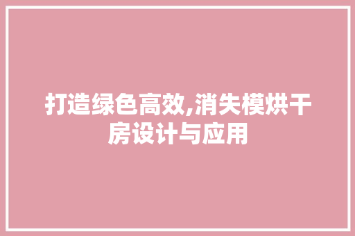 打造绿色高效,消失模烘干房设计与应用