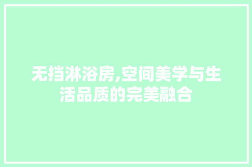 无挡淋浴房,空间美学与生活品质的完美融合