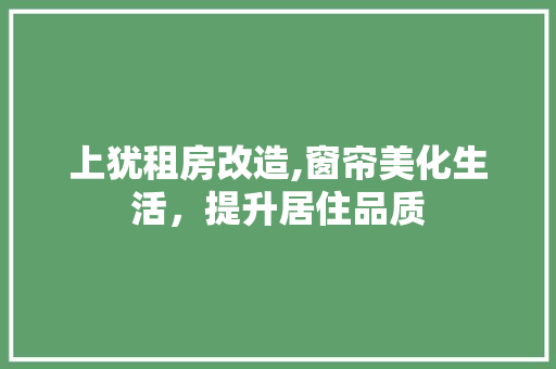 上犹租房改造,窗帘美化生活，提升居住品质