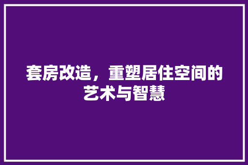 套房改造，重塑居住空间的艺术与智慧