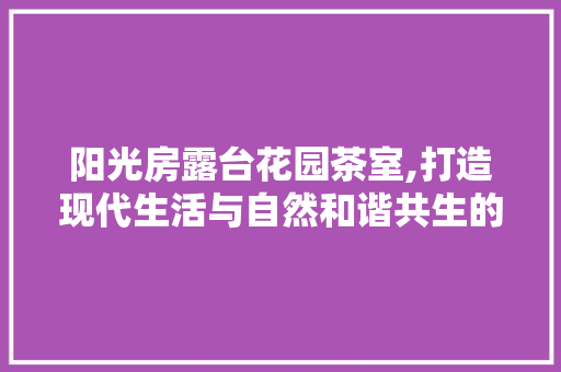 阳光房露台花园茶室,打造现代生活与自然和谐共生的理想空间