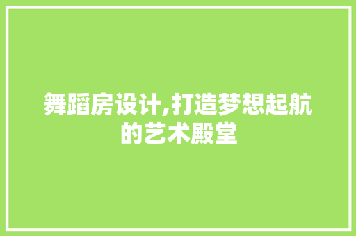 舞蹈房设计,打造梦想起航的艺术殿堂