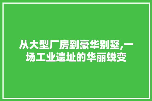 从大型厂房到豪华别墅,一场工业遗址的华丽蜕变