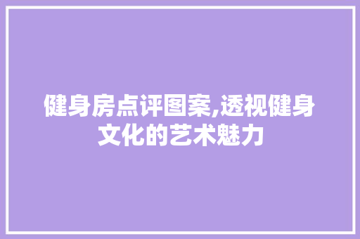 健身房点评图案,透视健身文化的艺术魅力