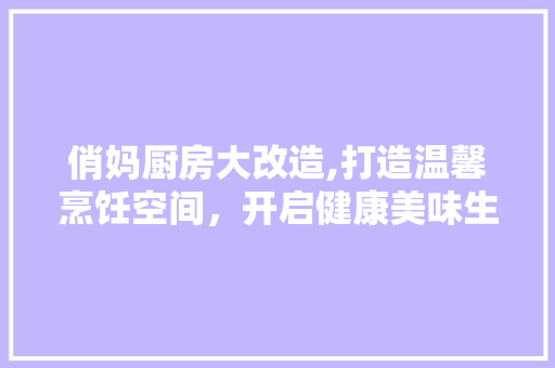 俏妈厨房大改造,打造温馨烹饪空间，开启健康美味生活