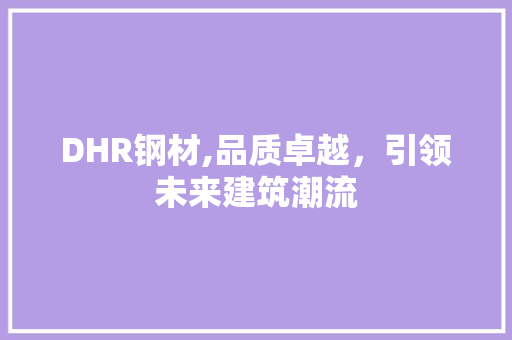 DHR钢材,品质卓越，引领未来建筑潮流