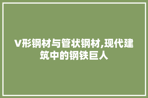 V形钢材与管状钢材,现代建筑中的钢铁巨人