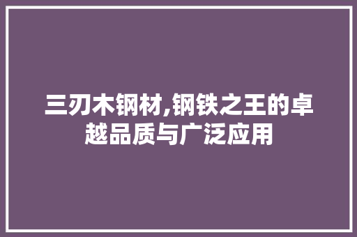 三刃木钢材,钢铁之王的卓越品质与广泛应用