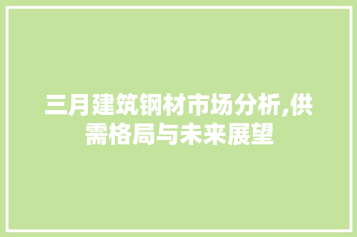 三月建筑钢材市场分析,供需格局与未来展望