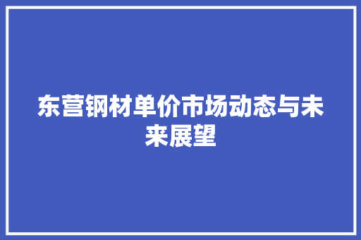 东营钢材单价市场动态与未来展望