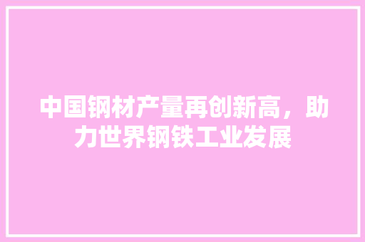 中国钢材产量再创新高，助力世界钢铁工业发展