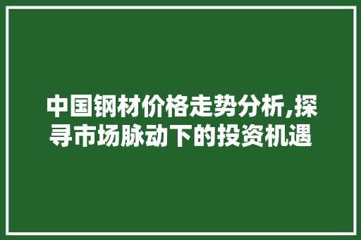中国钢材价格走势分析,探寻市场脉动下的投资机遇