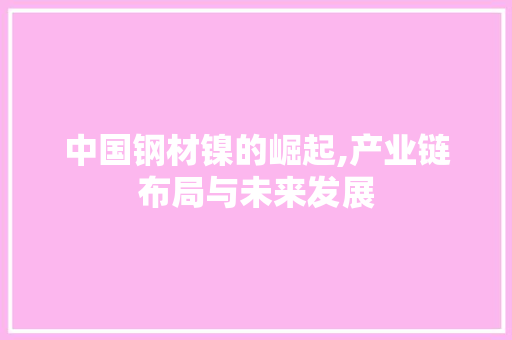中国钢材镍的崛起,产业链布局与未来发展