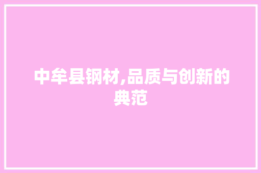 中牟县钢材,品质与创新的典范