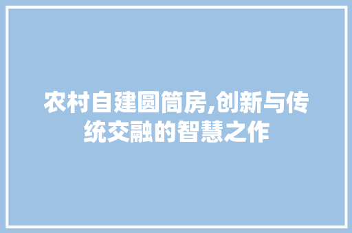 农村自建圆筒房,创新与传统交融的智慧之作